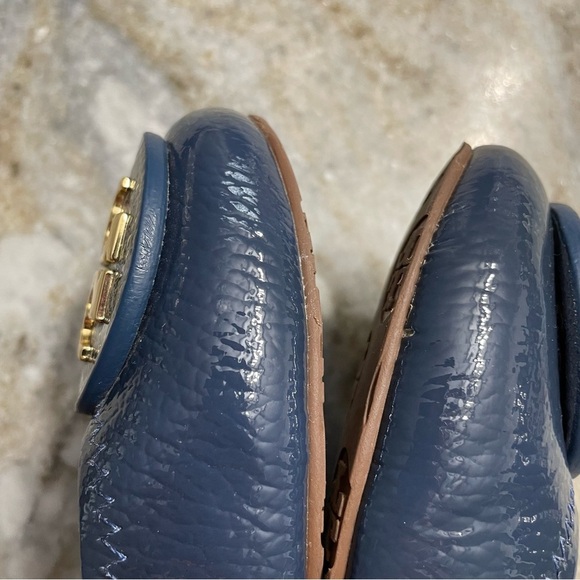 Tory Burch Reva Ballet Flats Blue Patent leather Women’s size 9.5 - Picture 9 of 12